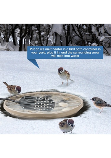Geeksen Küçük Kuş Yemeği Ve Evcil Hayvan Su Tankı Isıtıcı - Otomatik Aç-kapa Termostatlı 200w - Kışta Buzlanmayı Engeller - Avrupa Şarjı