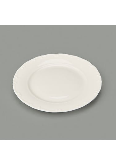 Tulu Porselen Liana 6'lı Servis Tabağı - Krem - 25 Cm Krem