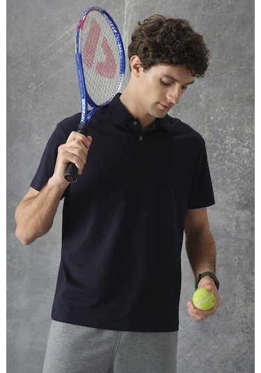 Tommy Life Lacivert Pamuklu Kalın Yumuşak Dokulu Polo Yaka Oversize Fit Basic Erkek T- Shirt - 88382 Lacivert