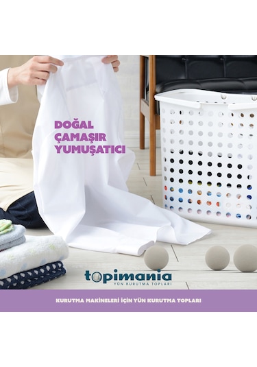 Topimania Doğal Yerli Üretim Yün Kurutma Topu 6 Adet Kurutma Topu