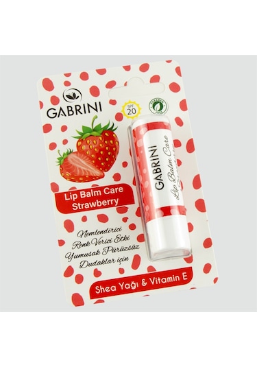 Gabrini Lip Balm Care Strawberry Shea Ve Vitamin E Dudak Balmı