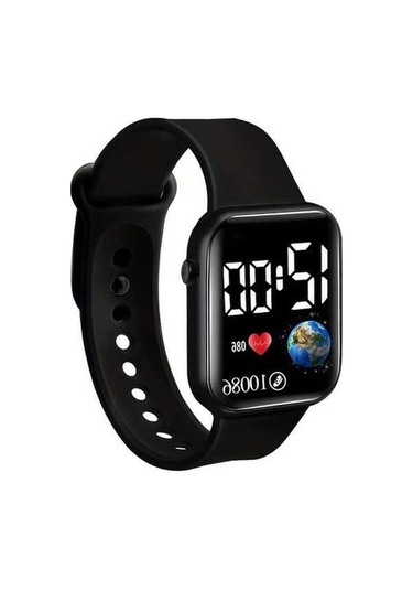 Trendooze Genel Kullanım Ve Spor Saati Gaojunshop01 Beyaz Led Dijital Siyah Silikon Kordon Siyah