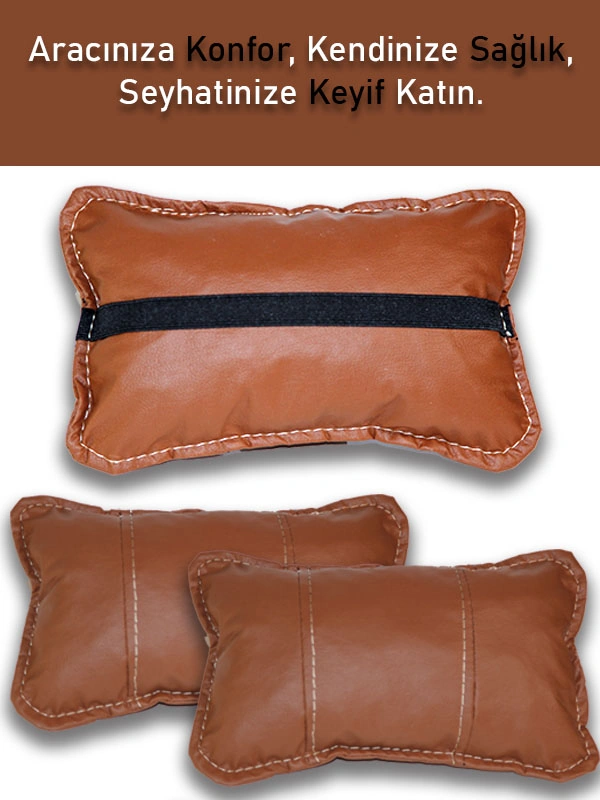 Fiat 500c 2007 Ve Sonrası Oto Koltuk Taba Renk Boyun Yastığı 2 Adet