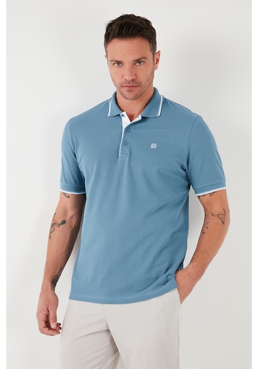 Buratti Pamuklu Slim Fit Şerit Detaylı Düğmeli Polo Yaka 5'Li Paket Erkek T Shirt 5902118S5 Siyah-Beyaz-Mavi-Haki-Vişne