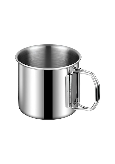 Perlotus Çelik 250 ML Katlanır Kulplu Kahve Kamp Bardağı Fincanı