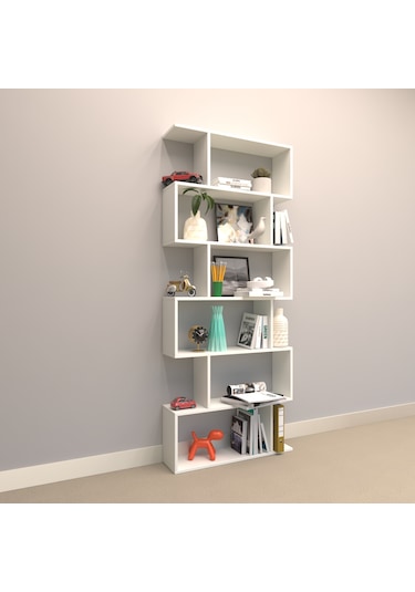 Rafkestir Salem Suntalam Kitaplık ( 80 X 192 Cm ) Beyaz ( Parlak )