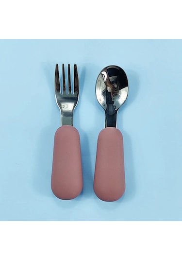 Bebek Alet Sofra Seti Çocuk Eşyası Paslanmaz Çelik Yürümeye Ekru