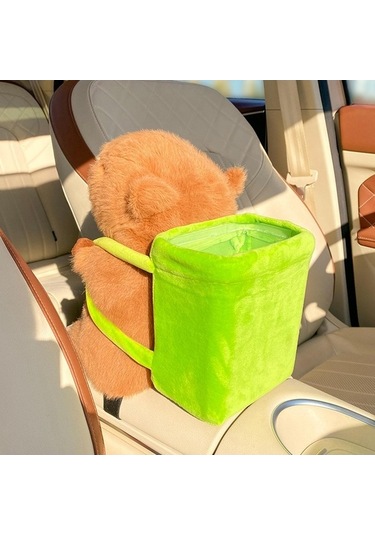 Createtech Suntek Peluş Capybara Araba Doku Çöp Kutusu Gs Çok Renkli