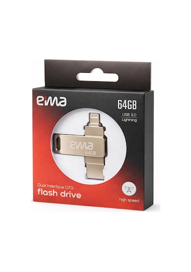 Eima 64gb Flash Drive Lightning + Usb 3.0 Otg Drive