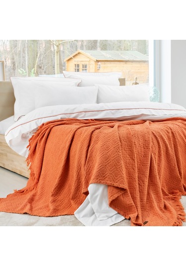 Schafer Home Kylie Yatak Örtüsü Nevresim Seti 7 Parça-kiremit Kiremit