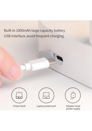 Besthome1 4w 1800mah Bataryalı, Usb Type-c Şarjlı, Otomatik Soğuk Su Alma Cihazı, Beyaz Çelik Masaüstü Pompası Beyaz