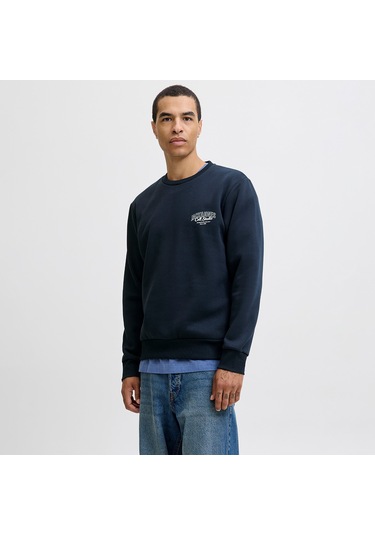 Jack&jones Makoto Crew Neck Erkek Lacivert Yuvarlak Yaka Sweatshirt Lacivert