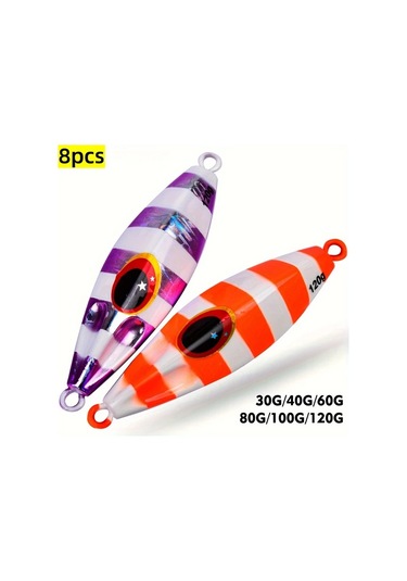 Fochsia 100g 8 Adet Yavaş Sarkan Yem Seti Levrek Yayın Yüksek Yoğunluk Kurşun Yem Deniz Tekne Balıkçılığı İçin