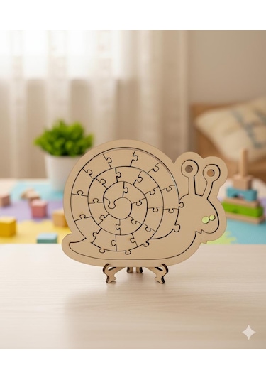 Ahşap Salyangoz Puzzle 0-3 Yaş - Hayvanlar Cenneti