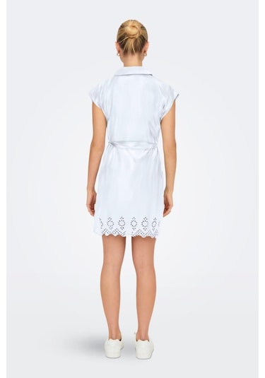 Onllou Lıfe Emb S/s Shırt Dress Ptm Beyaz Cok Renklı