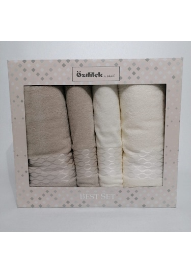 Özdilek Elissa Best Set Hamam Takımı (Banyo Seti) Krem - Bej Krem