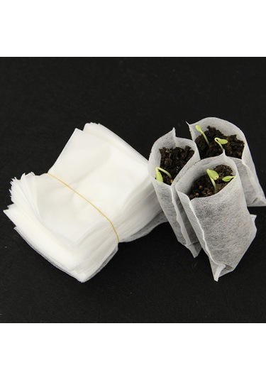 100 Adet / Paket Kreş Saksıları Fide Yetiştirme Torbaları Çevre Dokumasız Kreş Torbaları