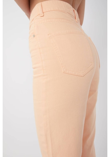 Kadın Basic Paçası Kesik Jean Pantolon Somon 001