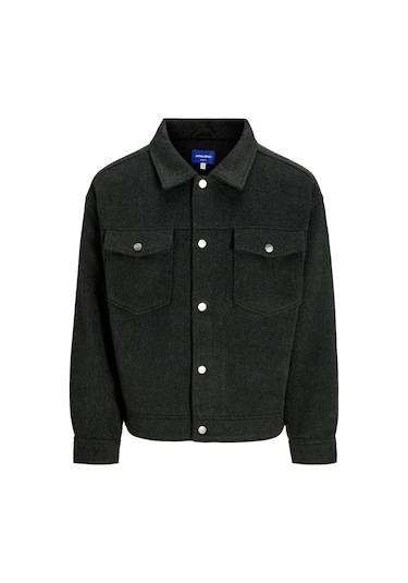 Jack&jones Ridgewood Melange Overshirt Erkek Siyah Ceket Siyah