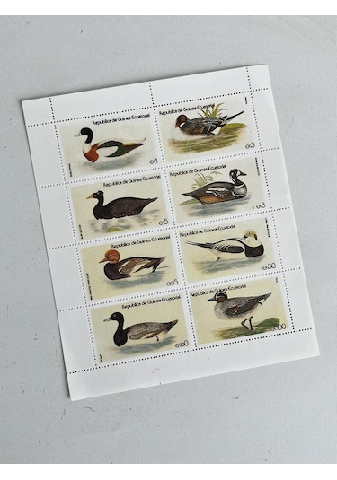 Ördek Temalı Ekvator Ginesi Damgasız 8'li Blok Pul