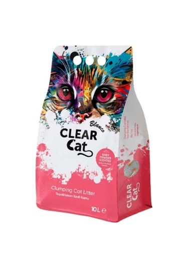 Clear Cat Blanco 10 Lt. Bebek Pudrası Kokulu Topaklanan Bentonit Kedi Kumu