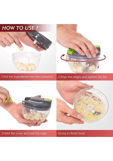 Manuel Gıda Doğrayıcı Elde Taşınabilir Sebze Kesici Bıçaklı Gıda Öğütücü Mutfak Aleti Diğer