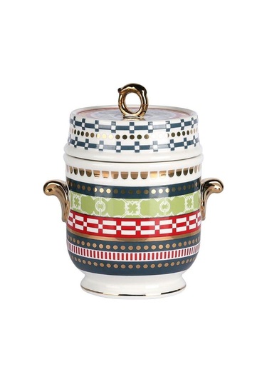 Lucky Art Lancelot Bone Kulplu Kavanoz 16cm Kırmızı