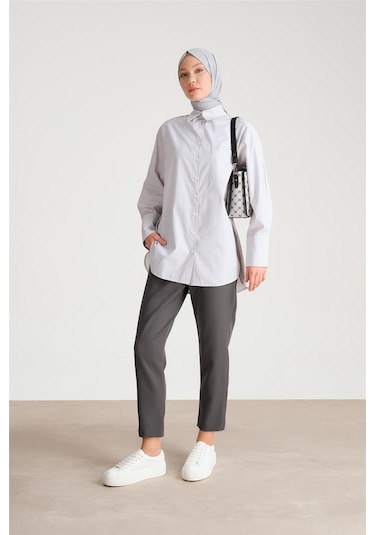 Armine Yüksek Bel Havuç Pantolon Ort2518 Gri-gri Gri