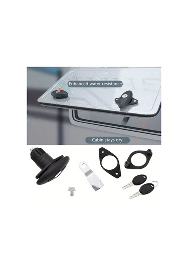 Willowhaven Siyah 1 Adet Karavan Kapı Kilidi T Tipi Pvc Mekanik Kombinasyon Kilit Seti