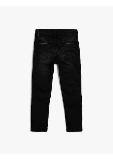 Koton Kot Pantolon Dar Paça Pamuklu Cepli - Slim Jean Siyah 0ykb46393od