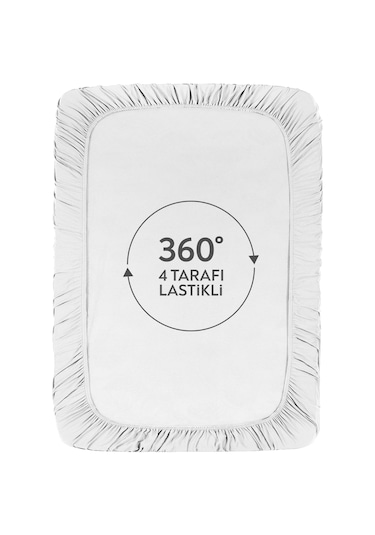 The Berb Pamuklu Havlu Çarşaf 4 Kenarı Lastikli Tek/çift Kişilik Lastikli Havlu Çarşaf Kar Beyaz