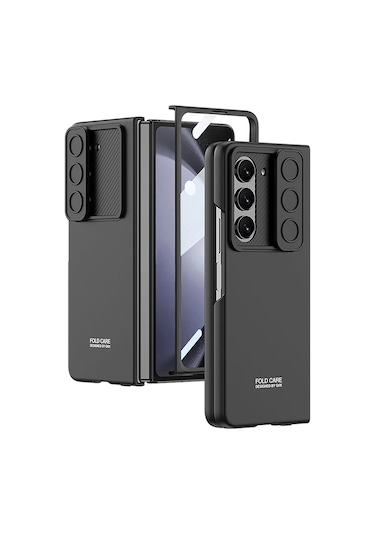 Galaxy Uyumlu Z Fold 5 Kılıf Kamera Korumalı Zore Kıpta Sürgülü Kapak