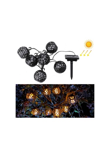 Sones 6'sı 1 Arada Güneş Enerjili Alev Topu Işık Dizisi Açık Hava Güneş Enerjili Avlu Ip44 Su Geçirmez Işık