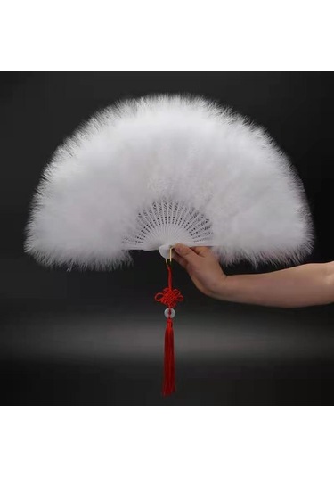 Pembe Tüy Katlanır Yelpaze Japon Tatlı Peri Kız Gotik Mahkeme Dansı El Yelpazesi