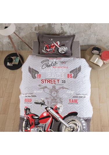 Clasy Tek Kişilik 4 Mevsim Kapitone Nevresim Seti Street King