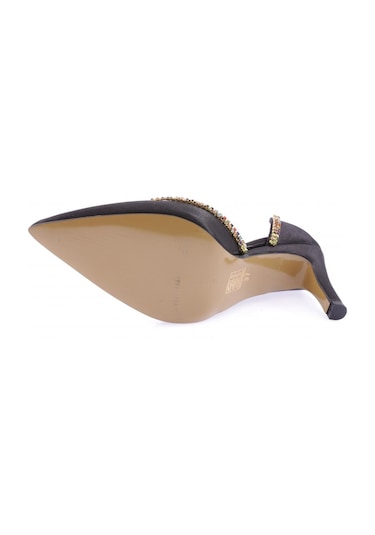 Dgn 1328 Kadin Transparan Detayli Stiletto 1328-2150-R1671 Siyah Saten Dgn 1328 Kadin Transparan Detayli Stiletto 1328-2150-R1671 Siyah Saten