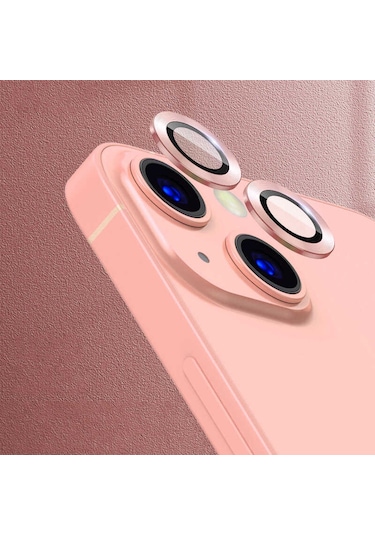 Noktaks - İphone 13 Uyumlu - Kamera Lens Koruyucu Cl-07 - Rose Gold