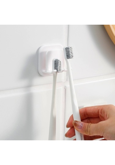 Diş Fırçası İçin 2 Adet Duvara Monte Kendinden Yapışkanlı Diş Fırçası Tutucu Diğer