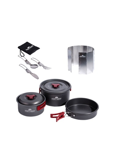 Kamp Yemek Pişirme Seti TT-CKB-RUZ-2914 Açık Gri