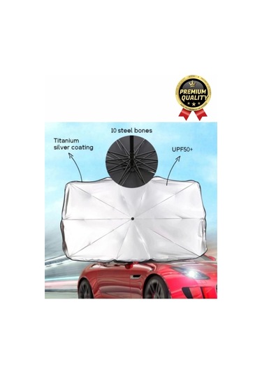 Özel Üretim Dayanıklı Titanyum Gümüş Kaplama Uv Geçirmez Tüm Araçlar Araba Ön Cam Şemsiye Güneşlik
