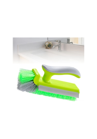 Yunboo Mutfak Ve Banyo Seramik Izgara Temizleyici - V Şekilli Tırnaklı, Suda Kaymamaz Kollü, Yansıta Silebilir, Çabuk Leke Kaldıran Plastik Fırça - Yeşil Gri Yeşil