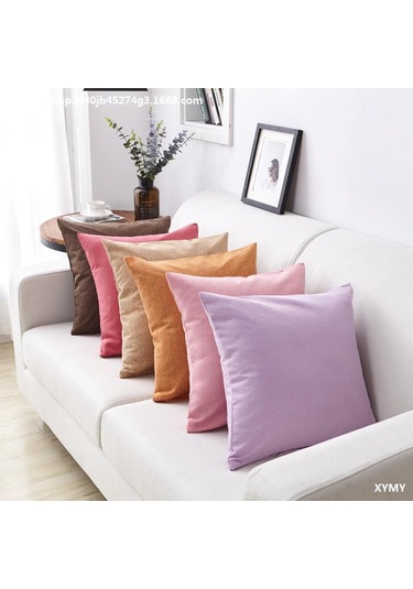 Hfambition Mavi Minimalist Kanvas Koltuk Yastığı Kılıfı - Ev, Araba, Sandalye İçin Konfor Sağlayıcı, 50x50 Cm Sadece Kılıf Diğer