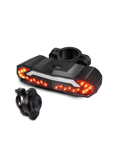 5 İn 1 Bisiklet Arka Lambası Dönüş Sinyalleri İle Mtb Bisiklet Hırsızlık Alarmı Led Arka Işık Modu Dğ. Bisikletçi Ekipm. 57199648 Siyah