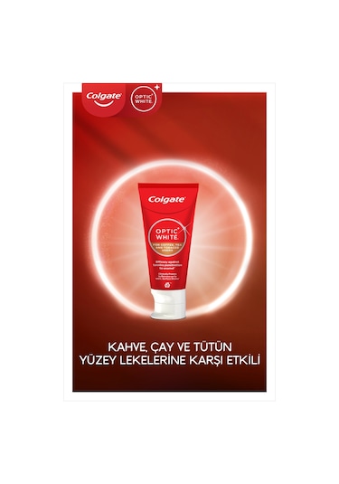 Colgate Optic White Kahve, Çay ve Tütün Kullanıcıları için Beyazlatıcı Diş Macunu 50 ml x 2 Adet