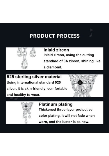 S925 Ayar Gümüş Platin Kaplama Kelebek Püskül Boncuklu Kolye Scc2868 Çok Renkli