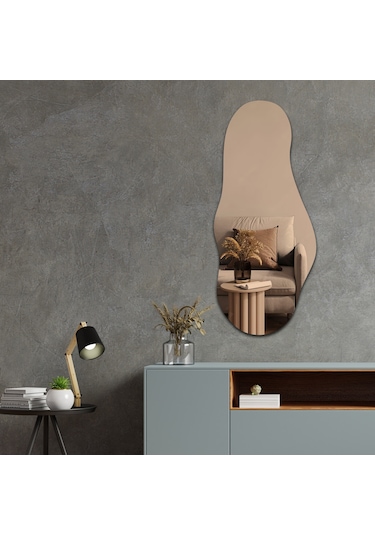 Salon Duvar Aynası Bronz Ayna Havana Ayna 50cm X 115cm Bronz