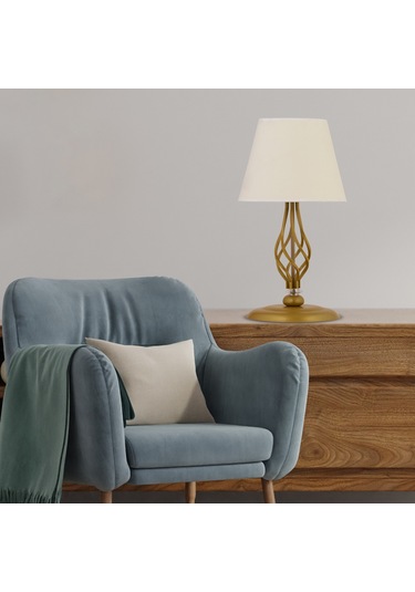 Lupin Beyaz Şapkalı Gold Abajur Diğer