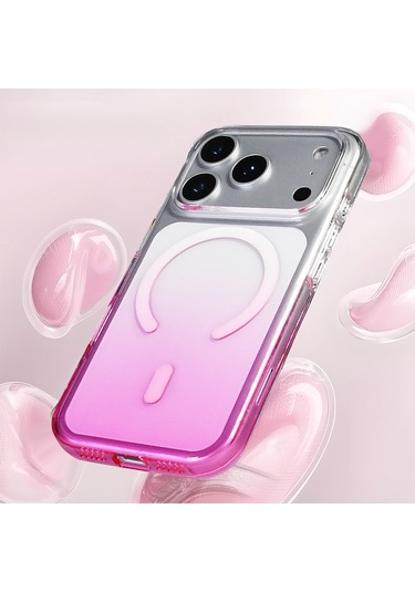 Apple Uyumlu iPhone 17 Pro Max Kılıf M-safe Şarj Özellikli Septik Silikon Kılıf Mor