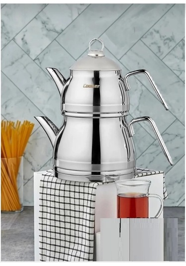 Cooker Lisa Aile Boy Çaydanlık 18/10 Paslanmaz - 4 Parça - Gümüş Çelik