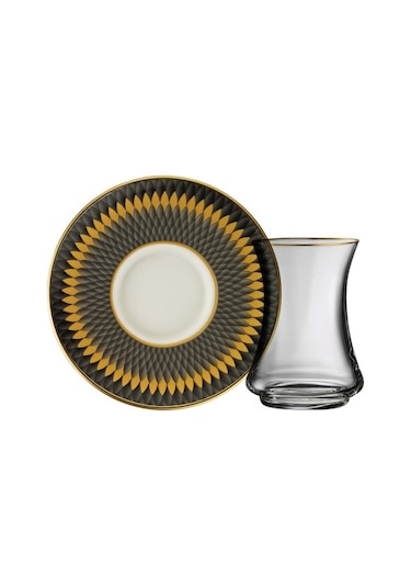 Sandro Moreno 1453 Farfar Gold 12 Parça 6 Kişilik Çay Seti 110 Ml Çok renkli